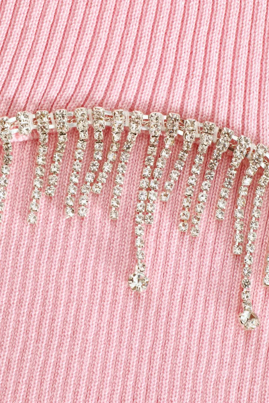Quiz Pink Diamante Trim Crop Top