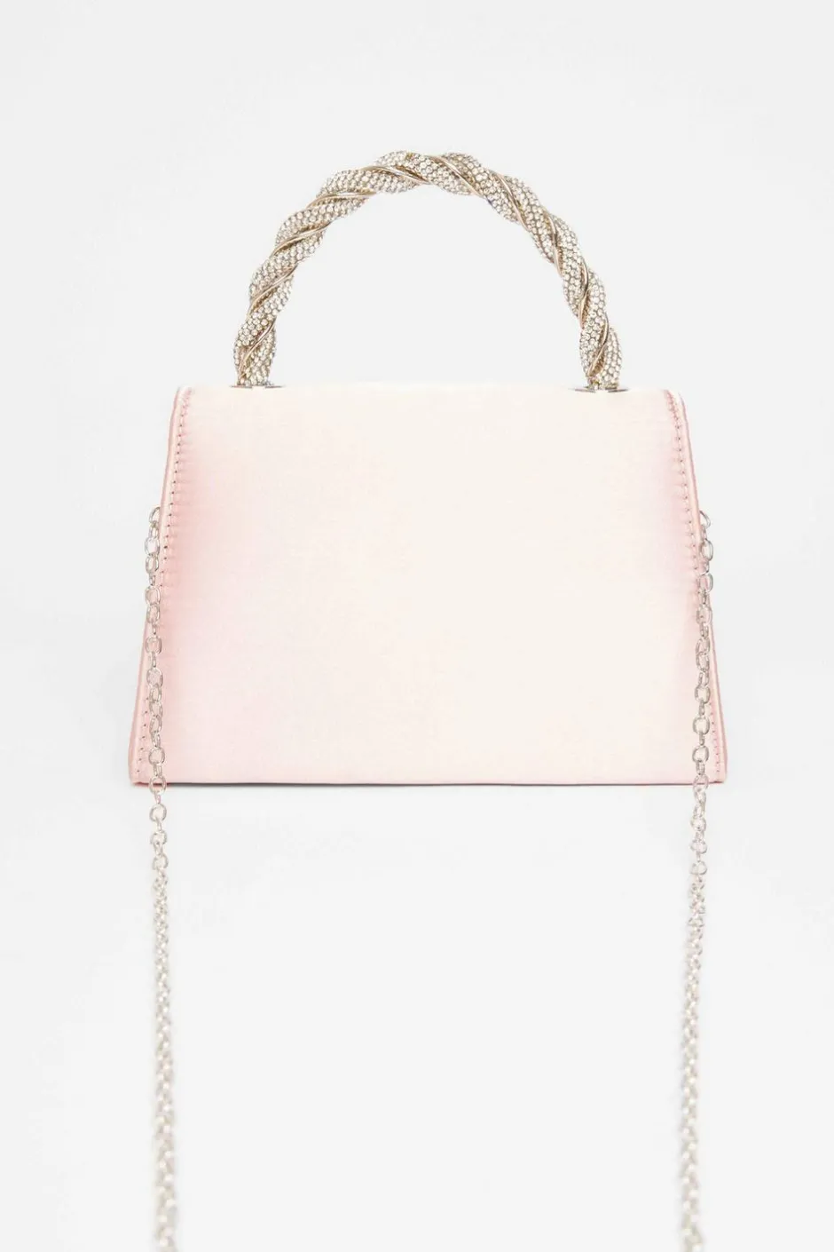 Quiz Diamante Twist Top Handle Bag Pink New