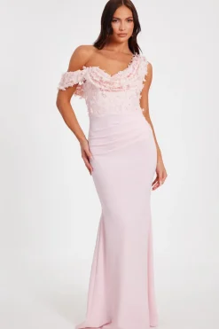 Quiz Pink Floral Drop Sleeve Maxi Dress Baby Pink Best