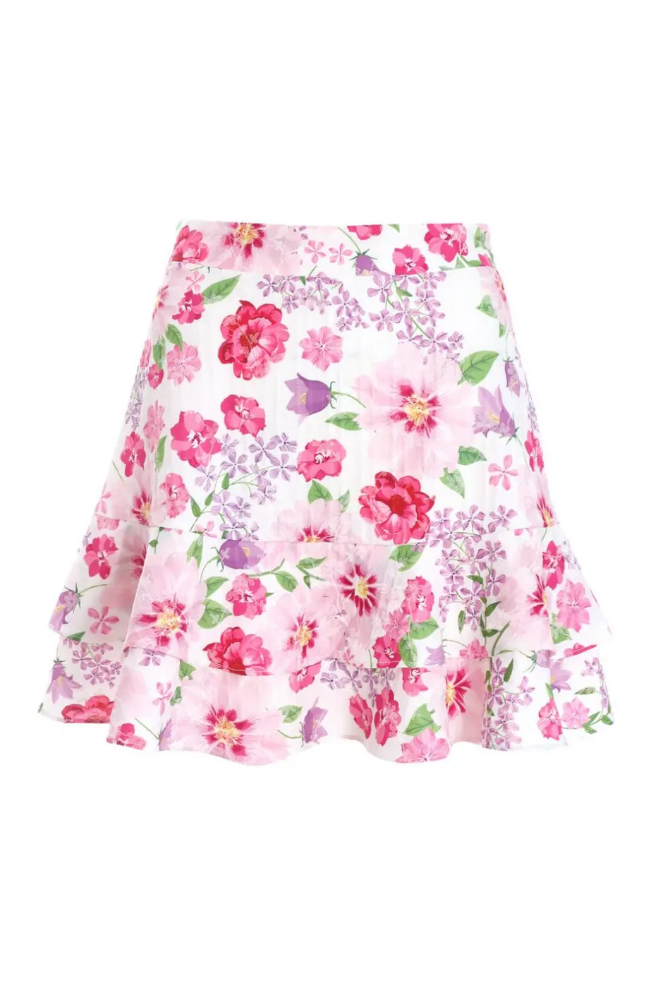 Quiz Pink Floral Frill Mini Skirt Online