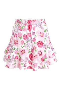 Quiz Pink Floral Frill Mini Skirt Online