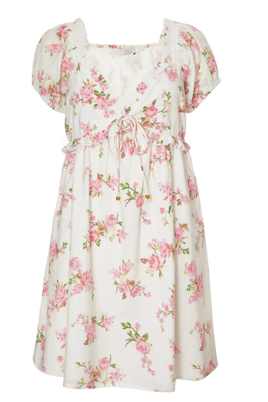 Quiz Pink Floral Puff Sleeve Mini Dress Best