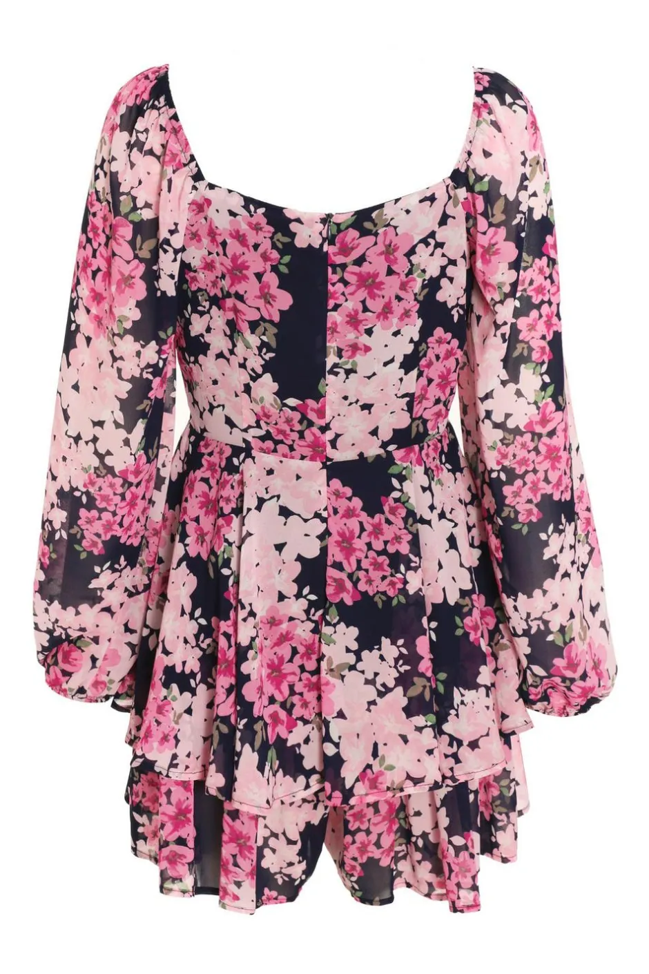 Quiz Pink Floral Tiered Playsuit Outlet