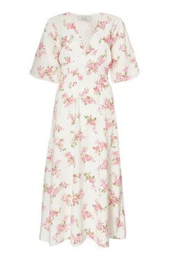 Quiz Pink Floral V-Neck Midi Dress Best