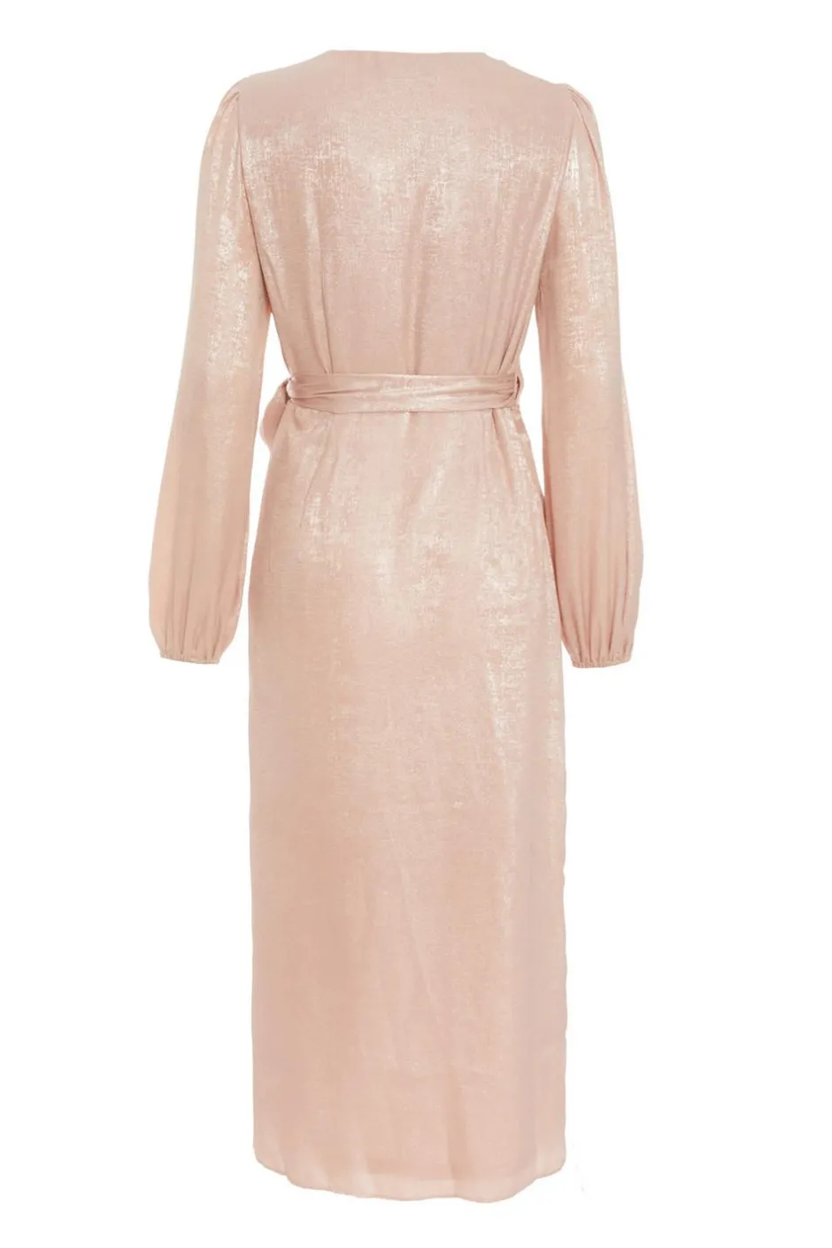 Quiz Pink Foil Wrap Midi Dress Hot