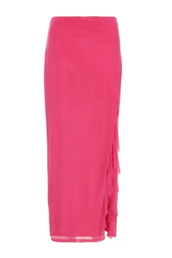 Quiz Pink Frill Maxi Skirt Hot