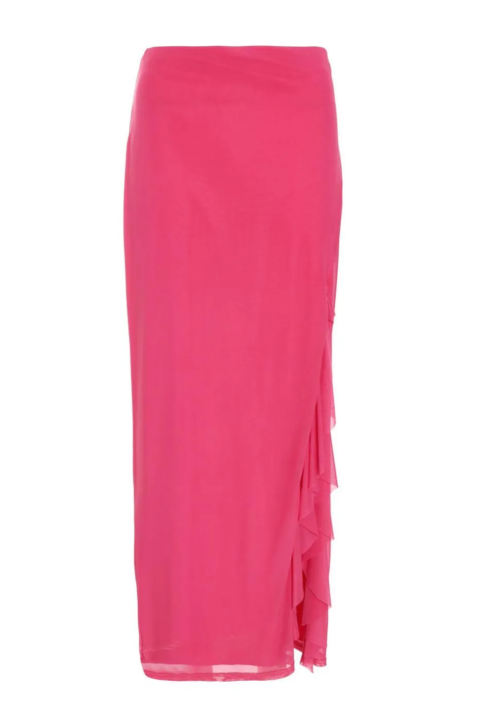 Quiz Pink Frill Maxi Skirt Hot