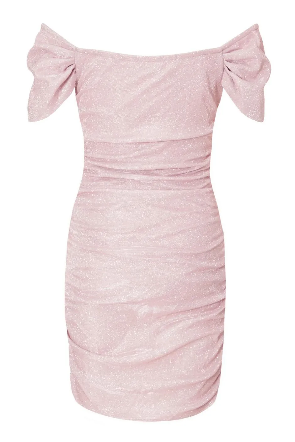 Quiz Pink Glitter Bardot Mini Dress Discount