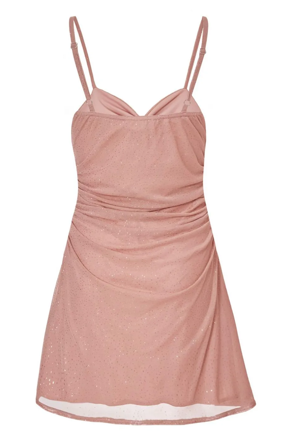 Quiz Pink Glitter Mesh Mini Dress