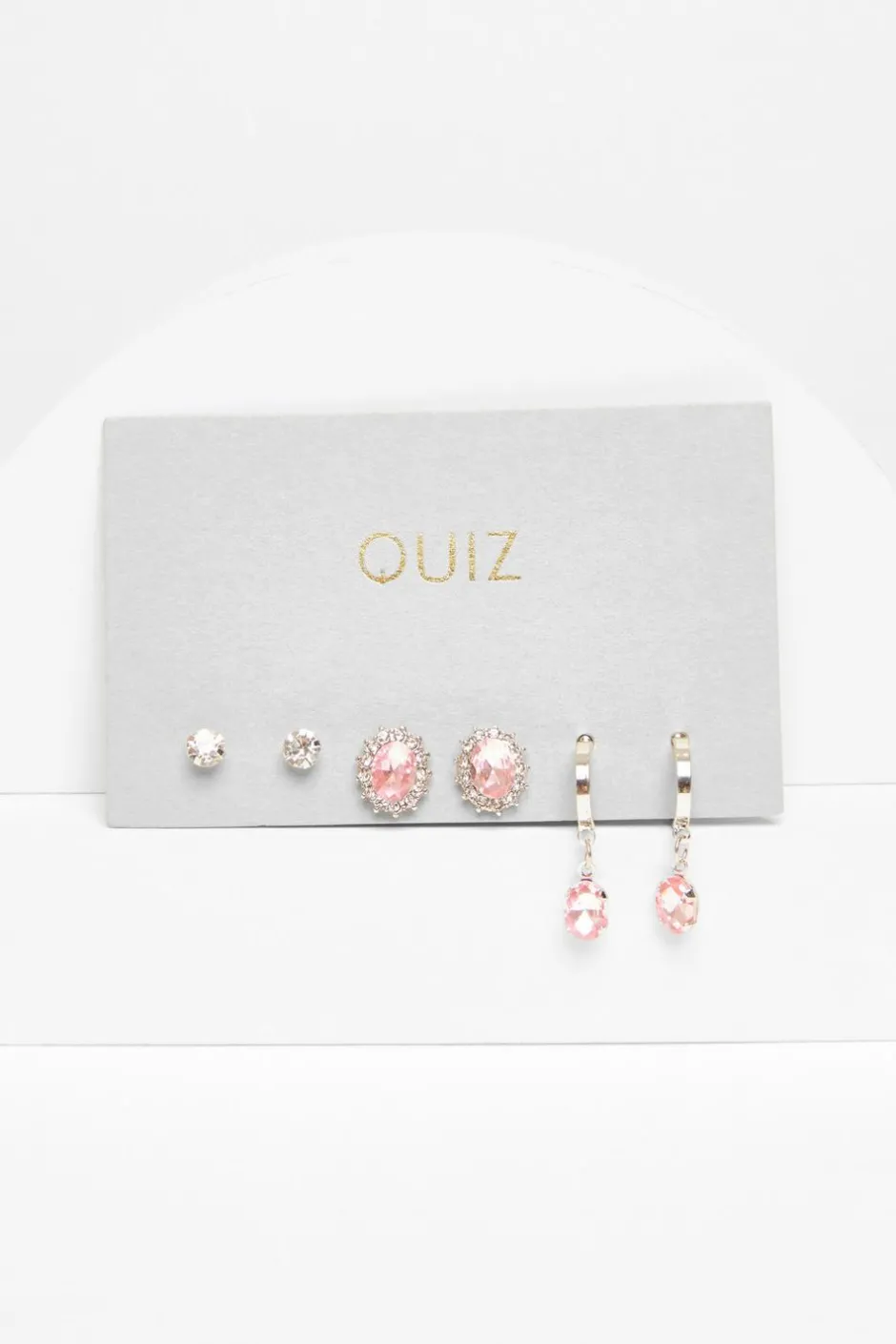 Quiz Jewel Earring Set Pink Best