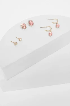 Quiz Jewel Earring Set Pink Best