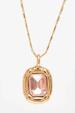 Quiz Jewel Layered Necklace Pink New