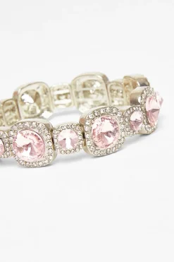 Quiz Jewel Stretch Bracelet Pink Outlet
