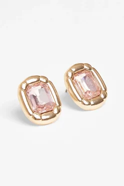 Quiz Jewel Stud Earrings Pink Online