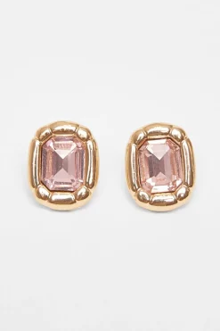 Quiz Jewel Stud Earrings Pink Online
