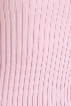Quiz Knitted Puff Sleeve Bodysuit Pink