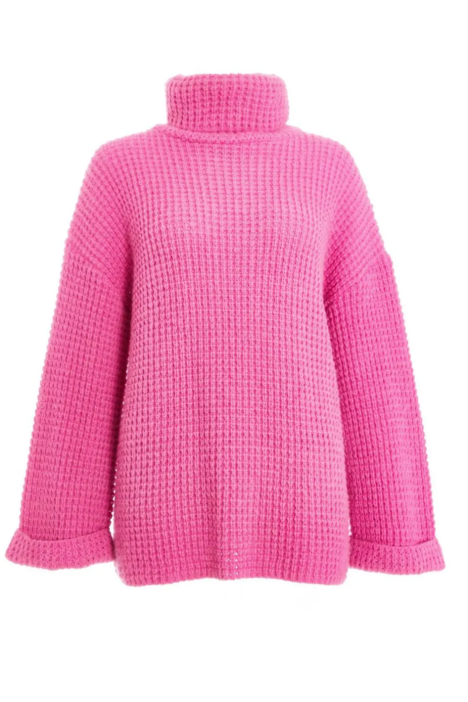 Quiz Knitted Roll Neck Jumper Pink Outlet