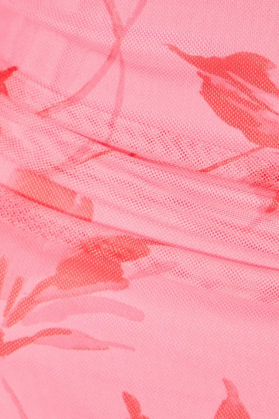 Quiz Pink Mesh Floral Print Midaxi Dress