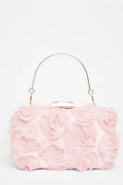 Quiz Organza Rose Box Bag Pink Online