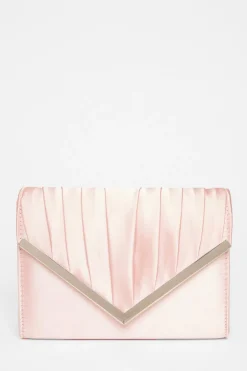 Quiz Pleated Clutch Bag Pink Sale