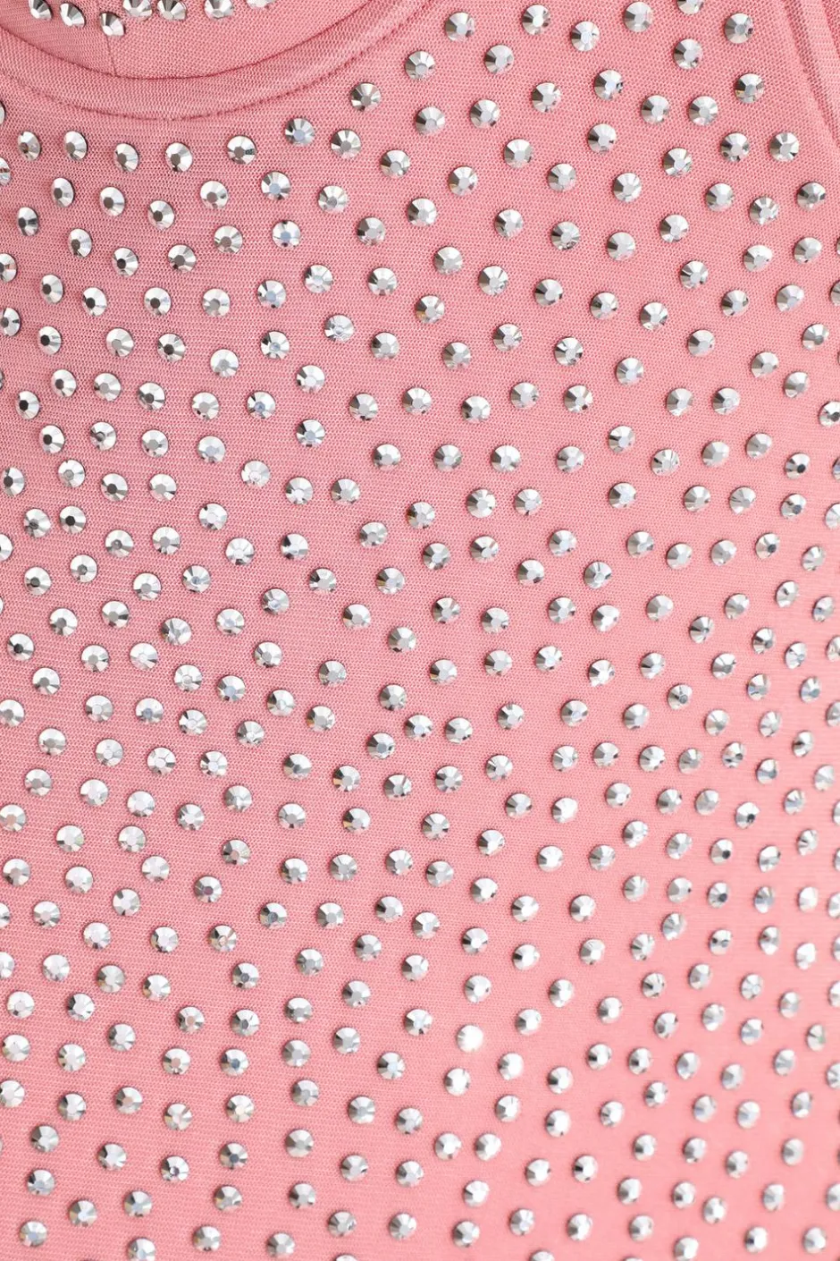 Quiz Rhinestone Bodycon Midi Dress Pink New