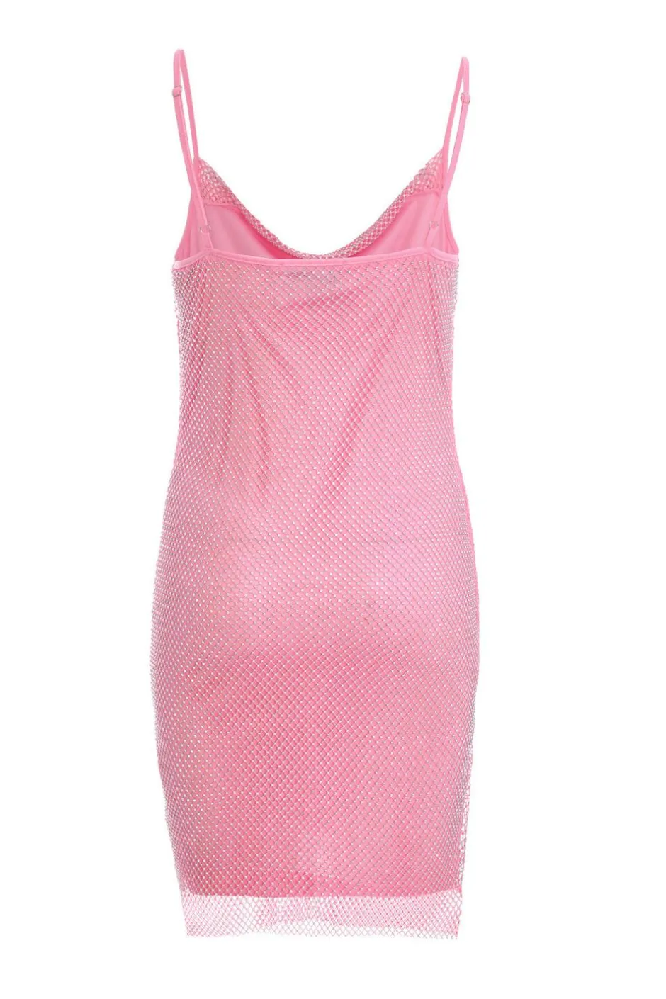 Quiz Pink Rhinestone Cowl Neck Dress Clearance