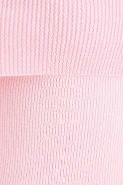 Quiz Pink Ribbed Bardot Jumper Light Pink Online