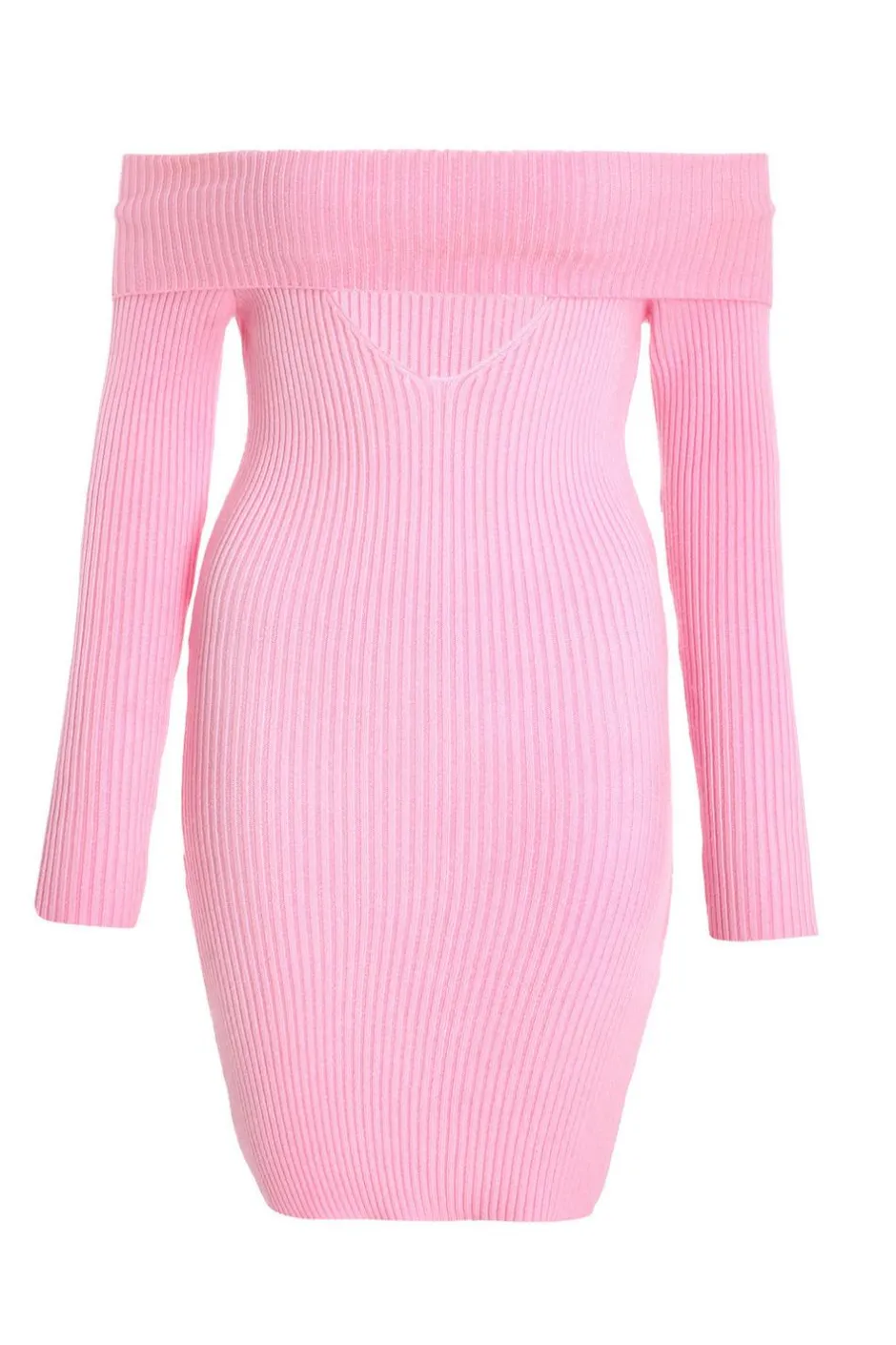 Quiz Pink Ribbed Knitted Mini Jumper Dress Online