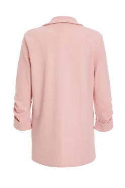 Quiz Pink Ruched Sleeve Blazer Light Pink Discount