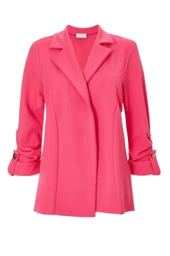 Quiz Ruched Sleeve Blazer Pink Online