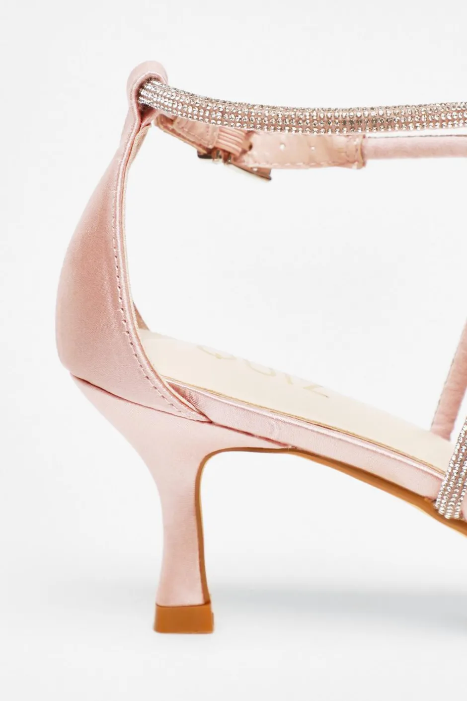 Quiz Satin Cross Strap Court Heels Pink Hot