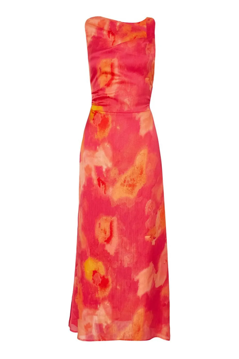 Quiz Pink Satin Marble Midaxi Dress New