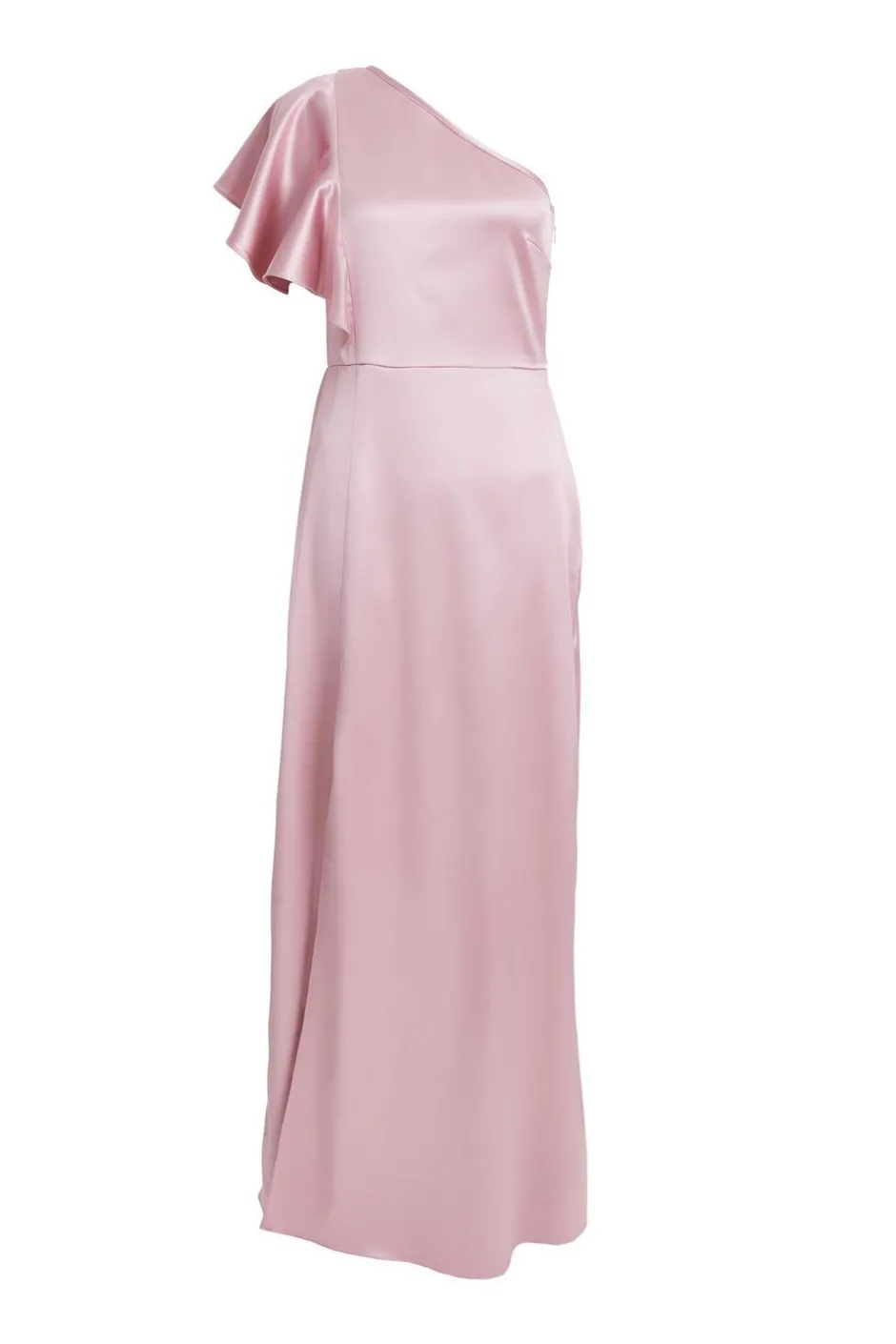 Quiz Satin One Shoulder Maxi Dress Pink Sale