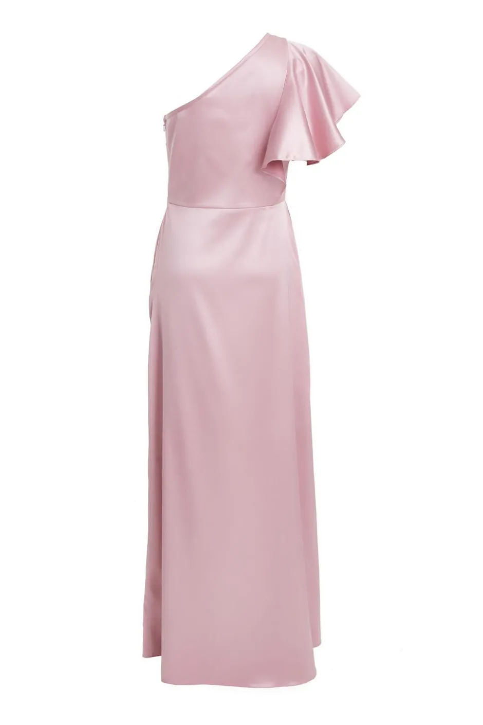 Quiz Satin One Shoulder Maxi Dress Pink Sale