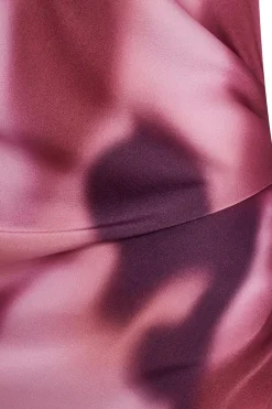 Quiz Pink Satin Printed Midaxi Dress Online