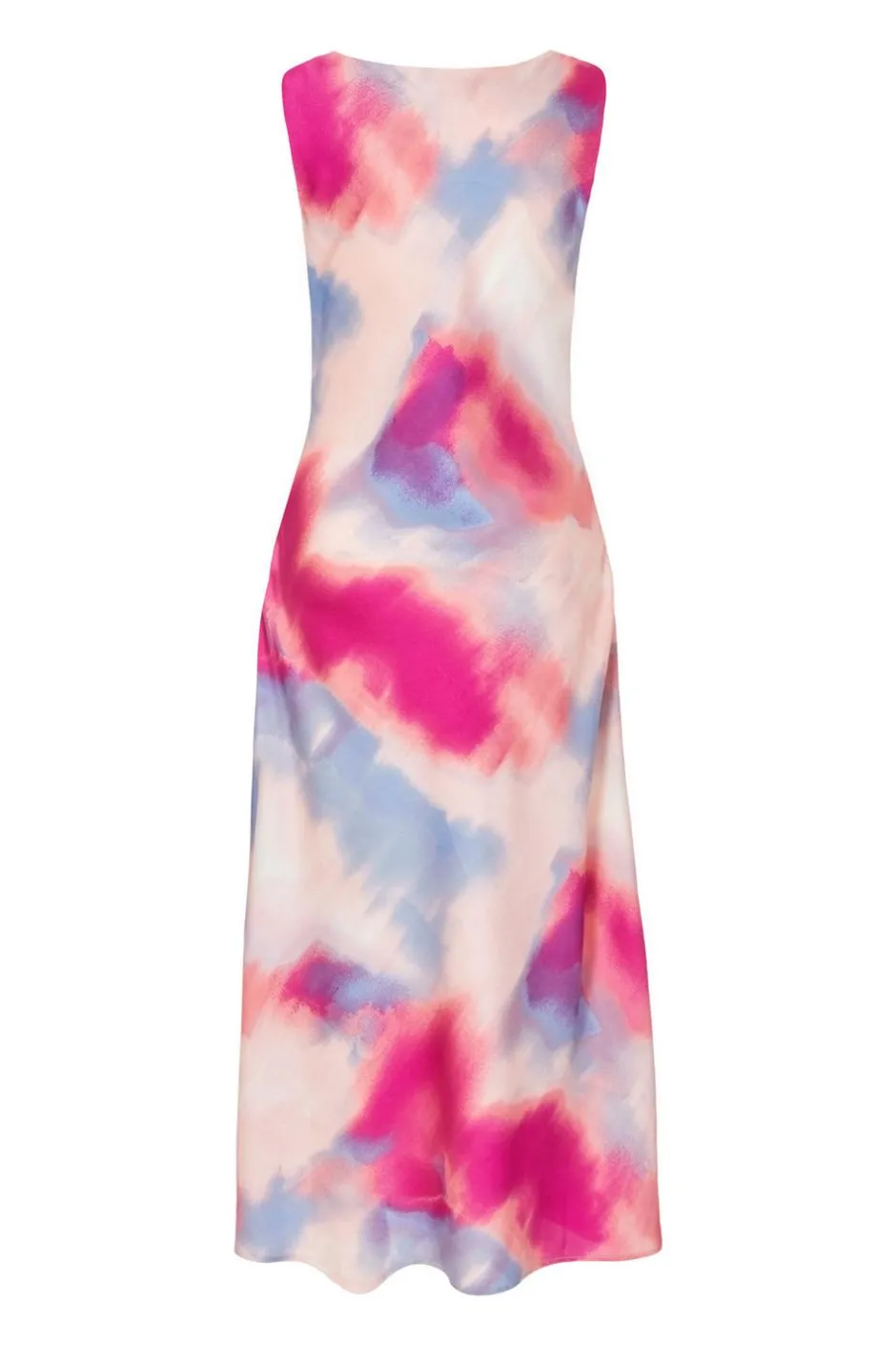 Quiz Pink Satin Tie Dye Midi Dress New