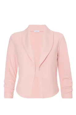 Quiz Shawl Collar Crop Jacket Pink Online