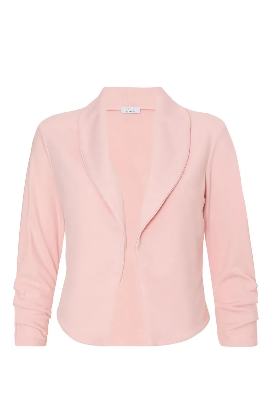 Quiz Shawl Collar Crop Jacket Pink Online