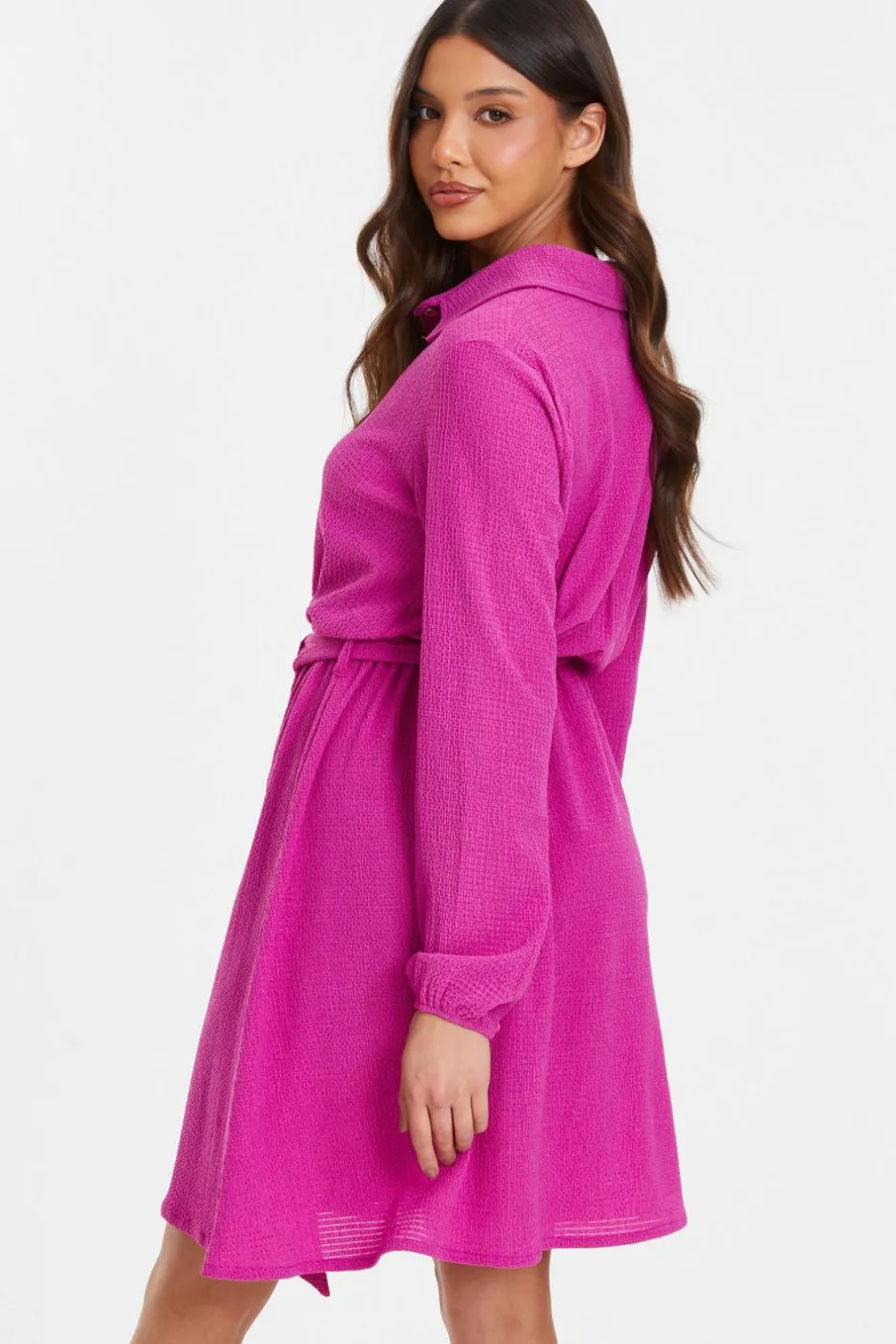 Quiz Pink Shirt Mini Dress Clearance