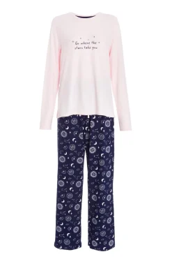 Quiz Pink Star Print Long Pyjama Set Online