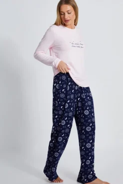 Quiz Pink Star Print Long Pyjama Set Online