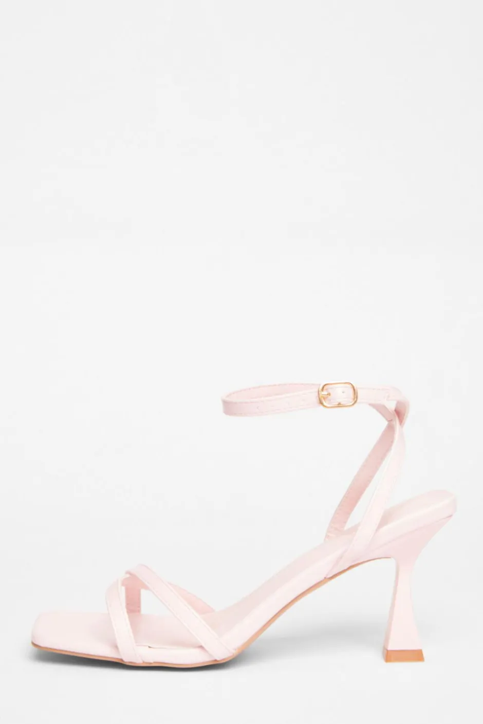 Quiz Strappy Flared Heels Pink Clearance