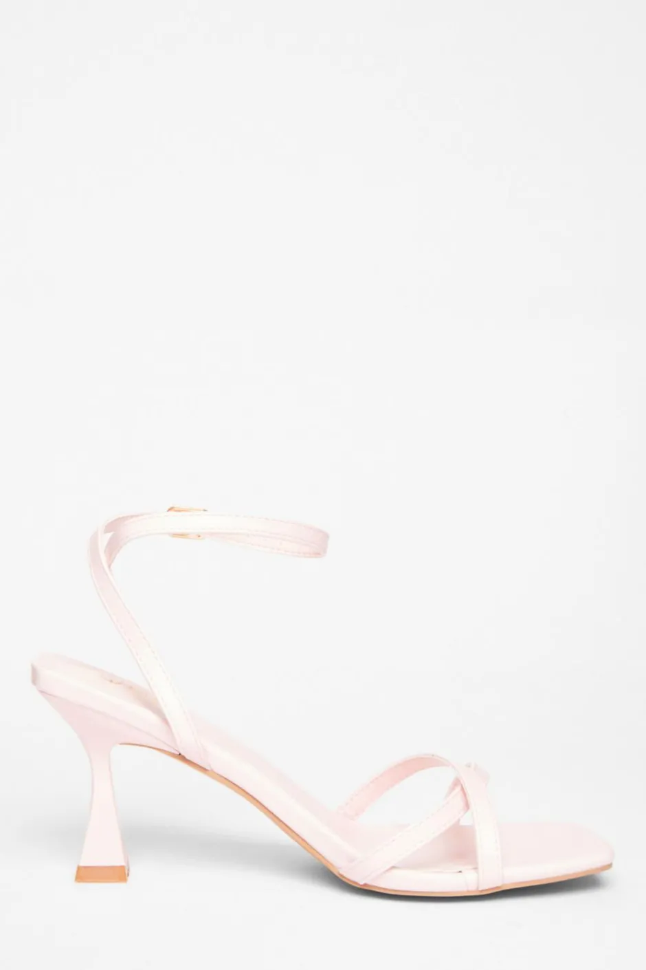 Quiz Strappy Flared Heels Pink Clearance