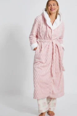 Quiz Pink Textured Fleece Robe Outlet
