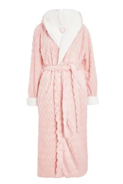 Quiz Pink Textured Fleece Robe Outlet