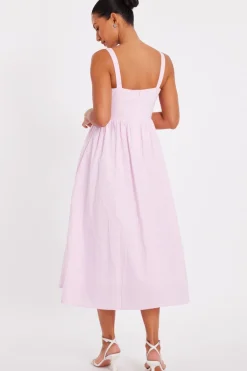 Quiz Pink Textured Midaxi Dress Outlet