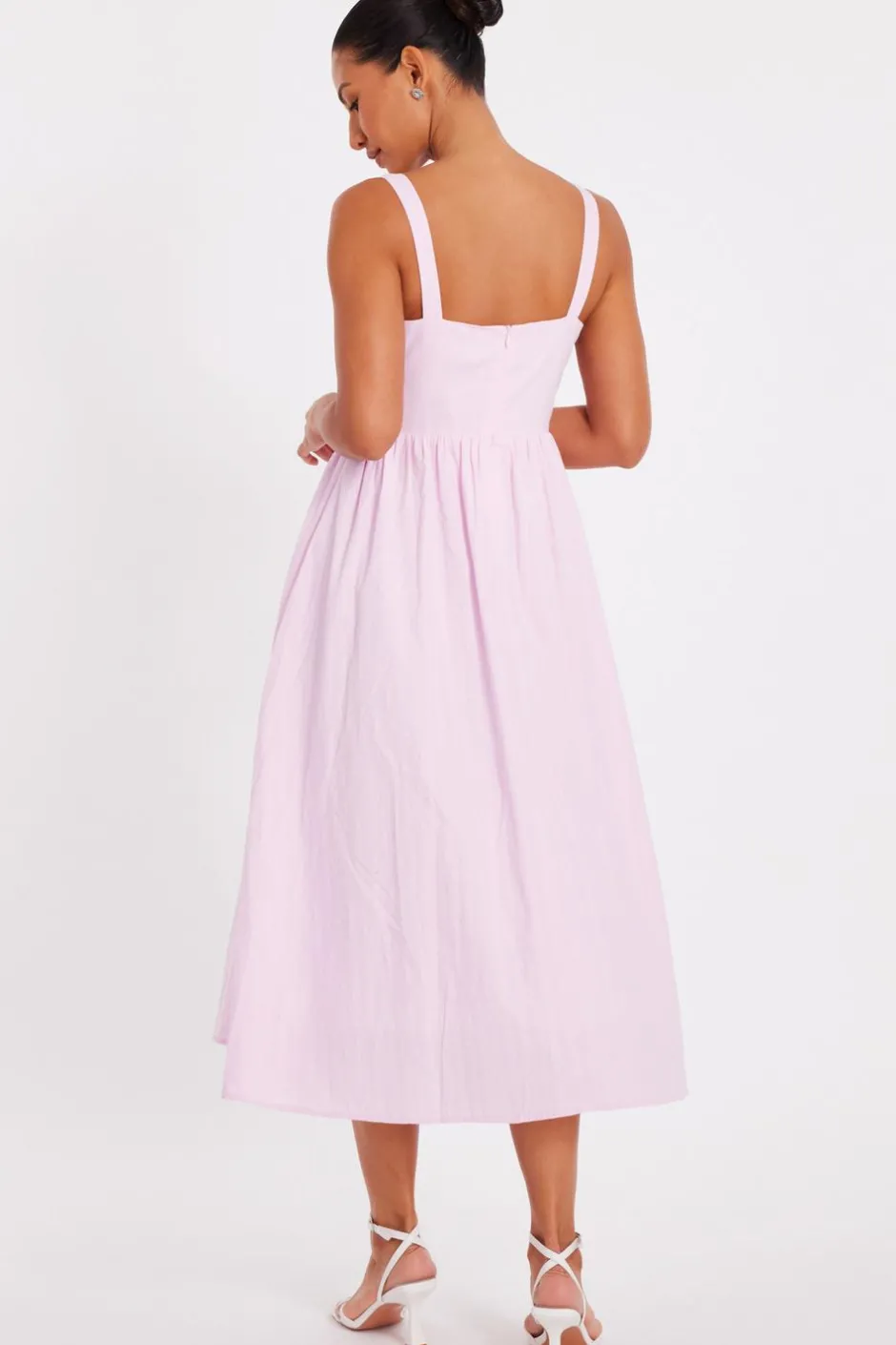 Quiz Pink Textured Midaxi Dress Outlet