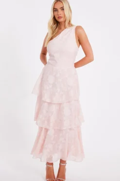 Quiz Pink Tiered Maxi Dress Pale Pink Best