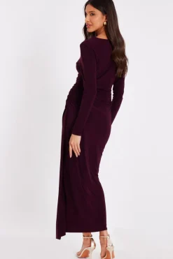 Quiz Plum Buckle Midaxi Dress Online