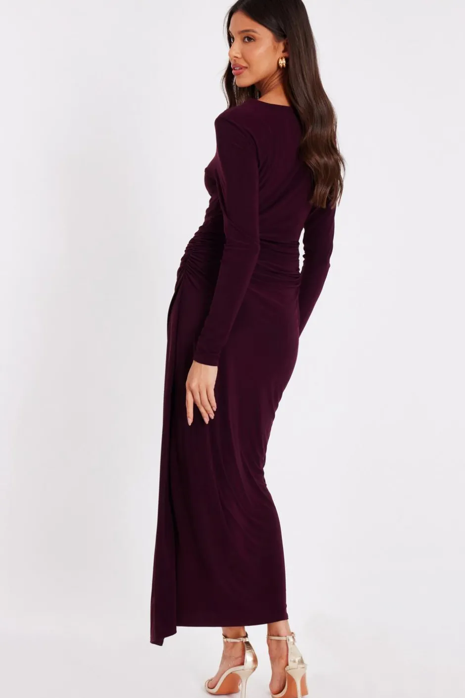 Quiz Plum Buckle Midaxi Dress Online